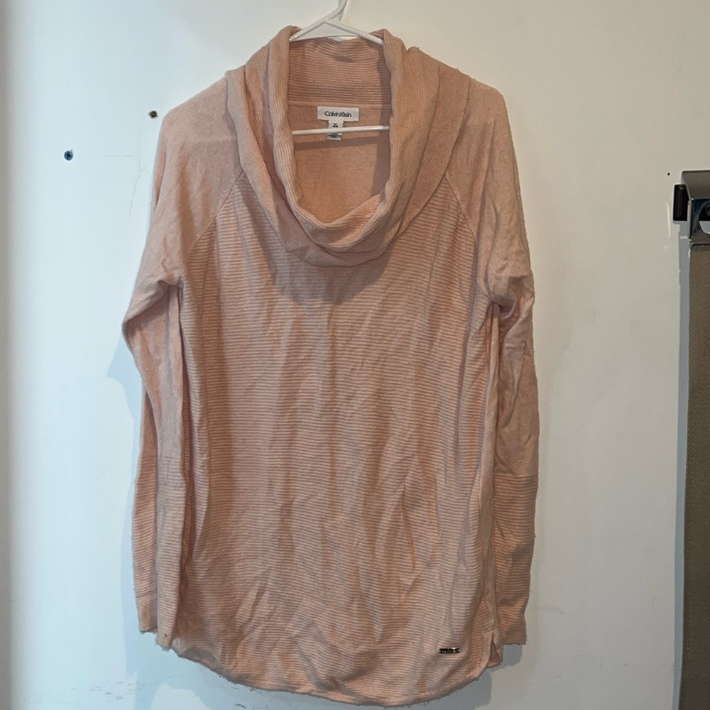 Calvin Klein pink cowl neck sweater